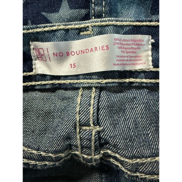 Patriotic Short Shorts Denim W Stars And Red Trim Size 15 Junior - Picture 6 of 6